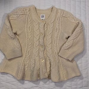 BabyGap Ivory Cableknit Swing Cardigan